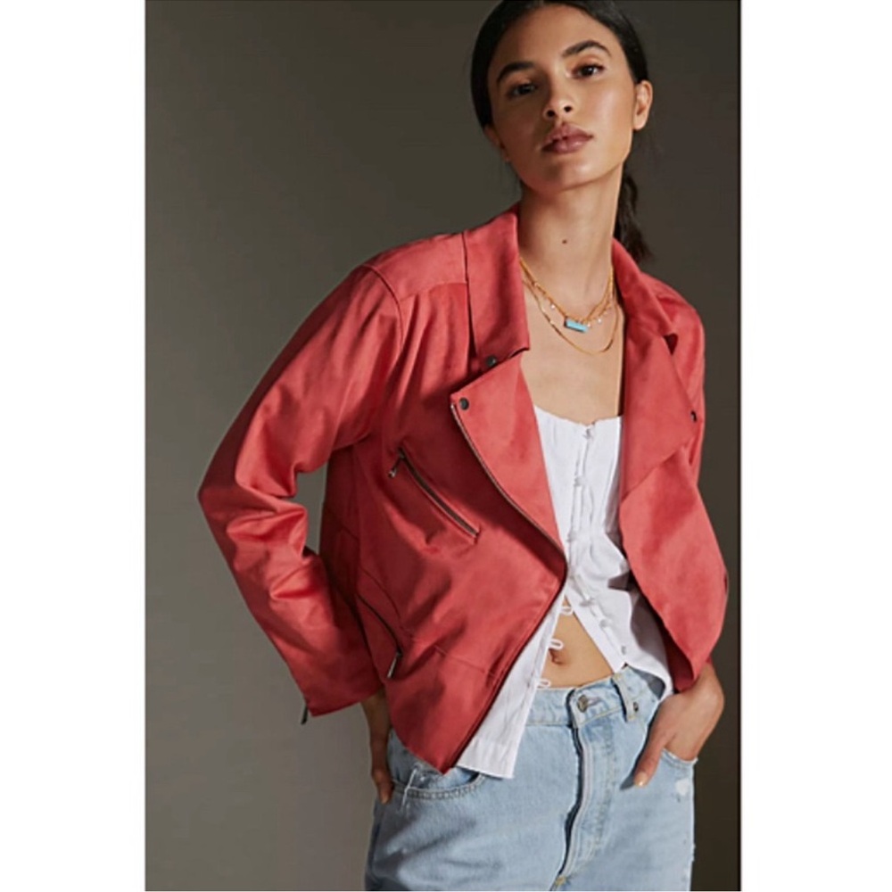 **SPRING! **
Hutch Faux Suede Moto Jacket from Anthropologie, Size Large EUC